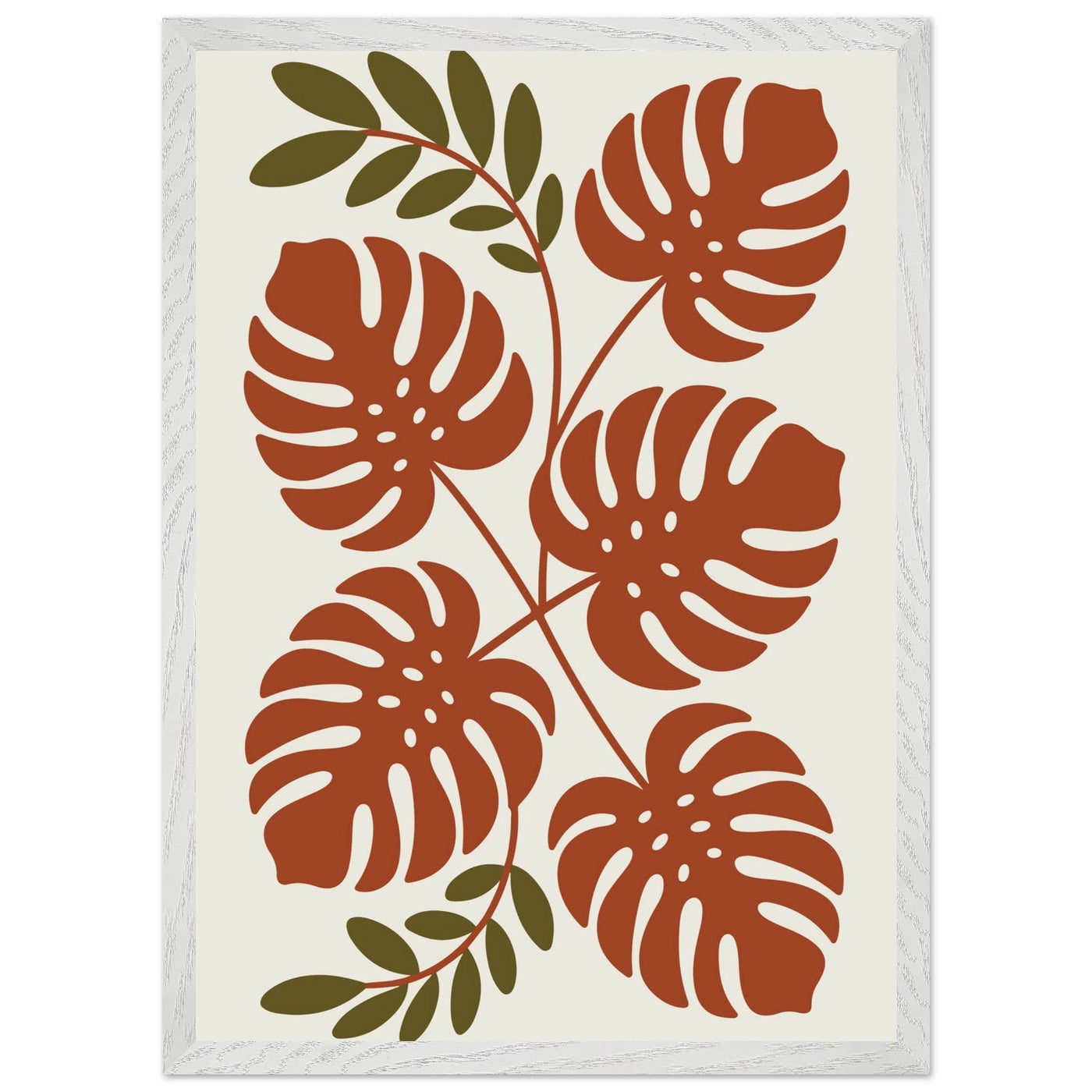 Monstera Leaf Composition in Terracotta Tones - Vibrantwalls