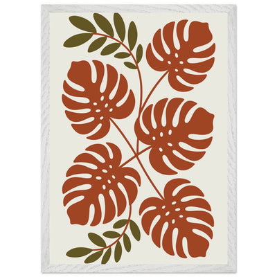 Monstera Leaf Composition in Terracotta Tones - Vibrantwalls