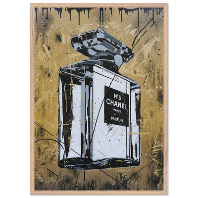 Abstract Chanel N°5 Art Print - Luxury Perfume Wall Art in Premium Mounted Frame - Vibrantwalls
