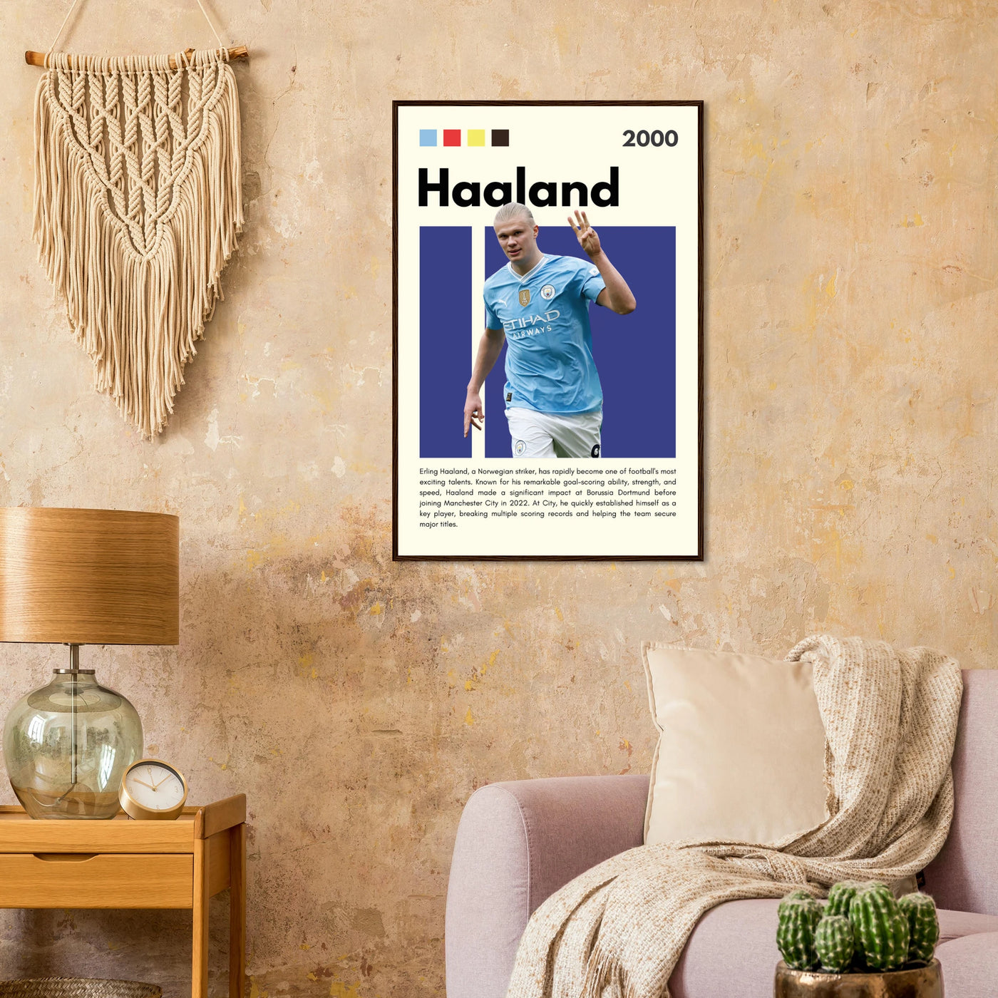 Erling Haaland Manchester City Framed Football Poster Vibrantwalls