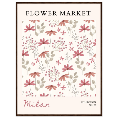 Milan Flower Market Framed Poster – Blush & Sage Floral Art Print | Ready-to-Hang Wall Decor - Vibrantwalls