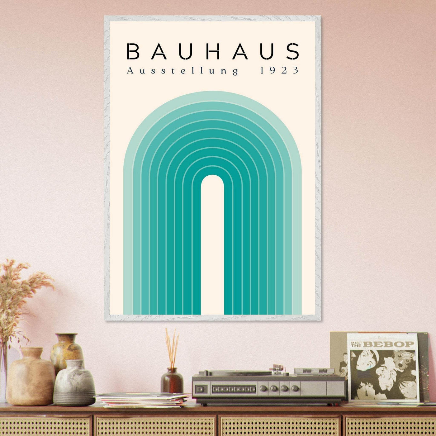 Bauhaus Ausstellung 1923 Teal & Cream - Vibrantwalls