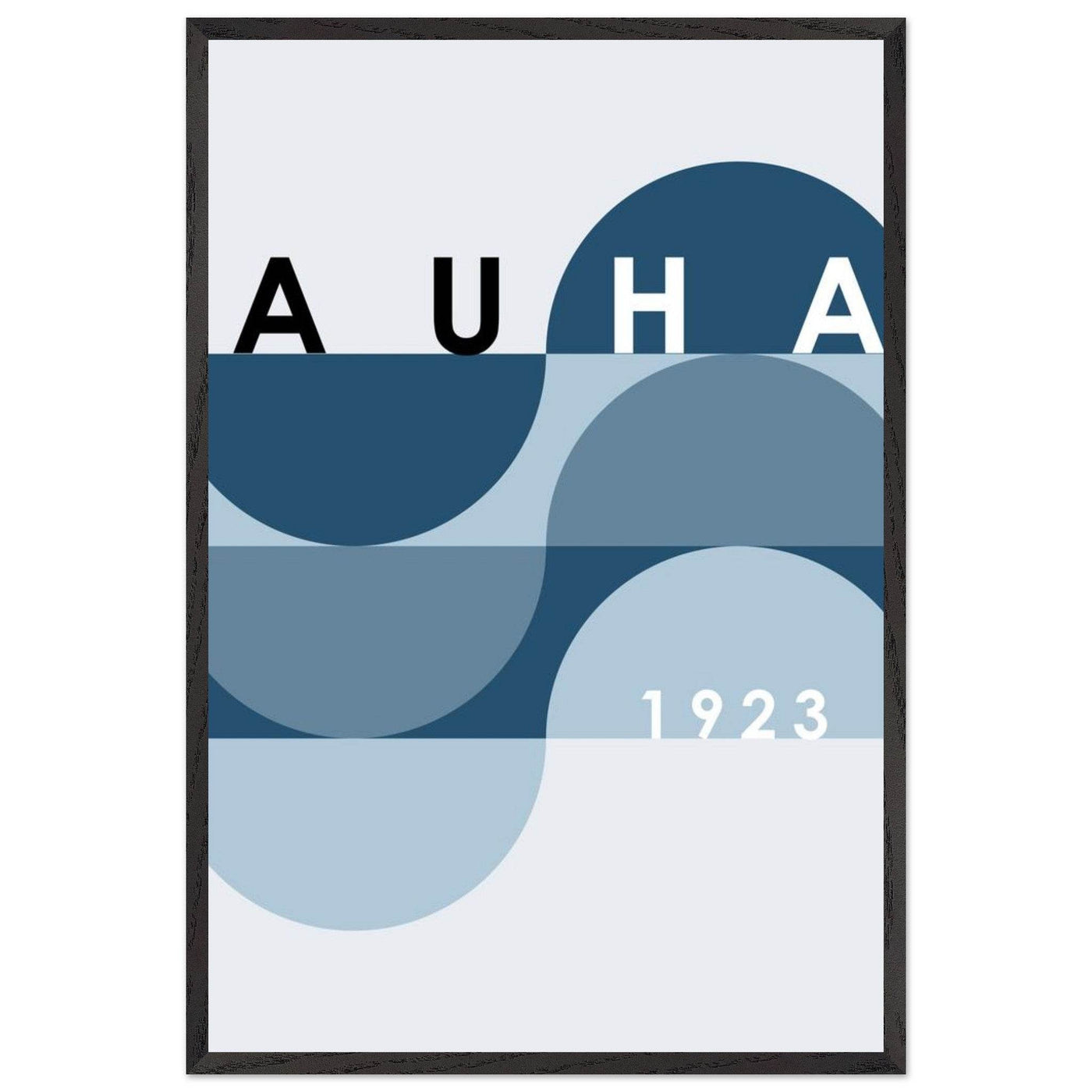 Bauhaus-Style Abstract Poster - The Blue Tunnel Modern Art Print in Various Sizes & Finishes - Vibrantwalls