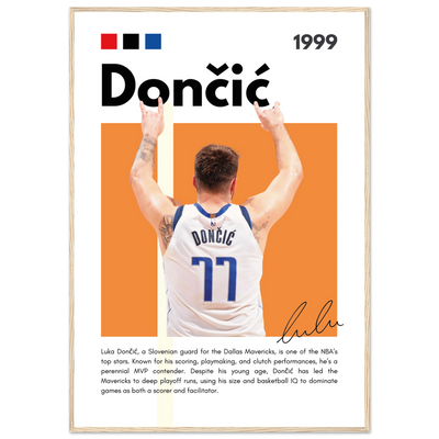Luka Dončić El Matador Mavericks Framed Poster 70x100 cm 28x40″ Wood frame Vibrantwalls