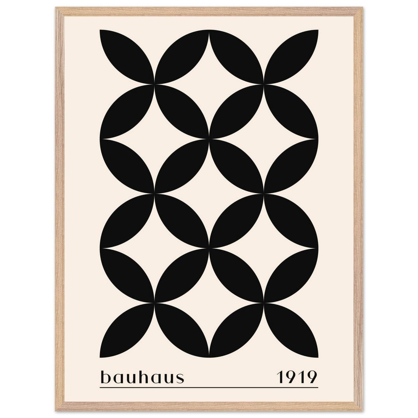 Bauhaus 1919 Black & Beige Circles - Vibrantwalls