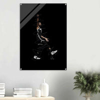 Basketball Star Sketch Art Acrylic Print – Dynamic, Modern, Sports Wall Decor in Multiple Sizes - Vibrantwalls