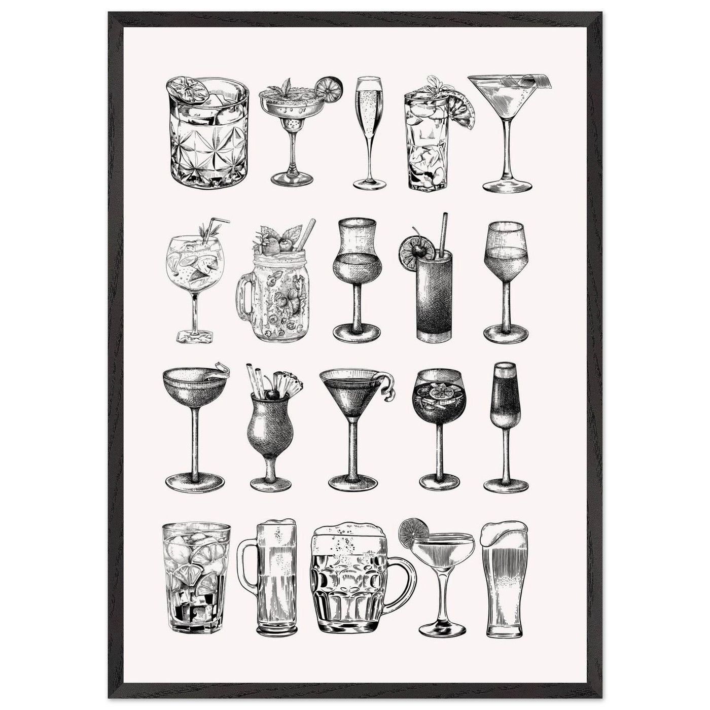 Gin Tonic Cocktail Recipe Vintage Style Art - Vibrantwalls