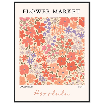 Flower Market Honolulu Framed Poster – Vibrant Floral Art Print | Ready-to-Hang Wall Decor - Vibrantwalls
