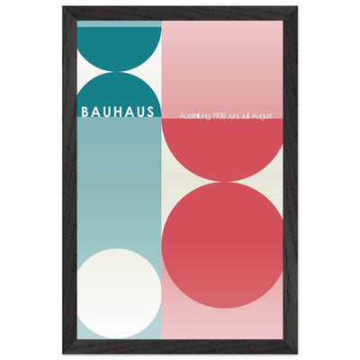 Bauhaus Retro Art Print in Teal and Coral for Unique Retro Decor - Vibrantwalls