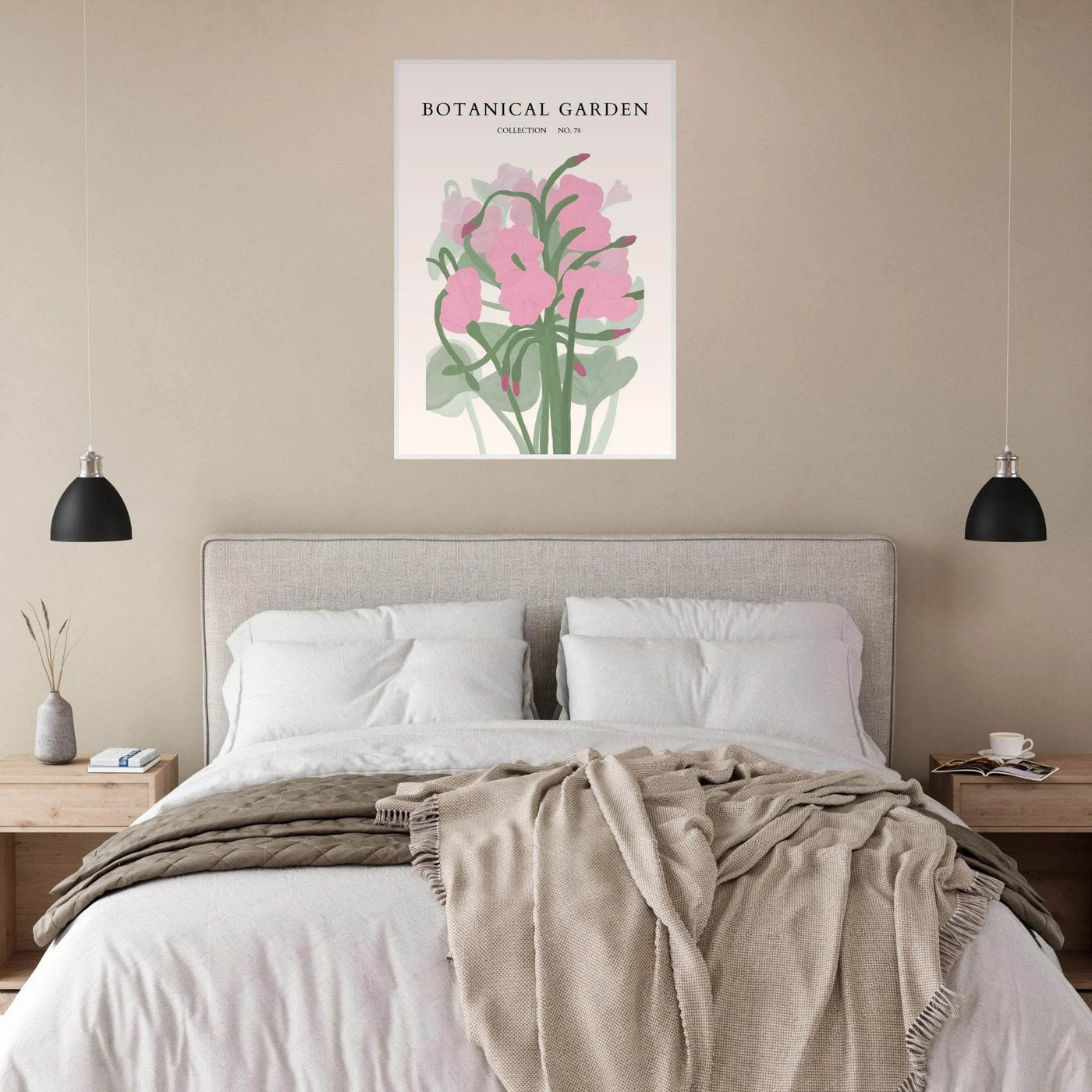 Botanical Garden Collection No. 78 Framed Poster – Blush Pink & Sage Green Floral Art Print | Ready-to-Hang - Vibrantwalls
