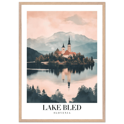 Lake Bled Slovenia Framed Poster – Serene Lakeside Wall Art with Wooden Frame - Vibrantwalls