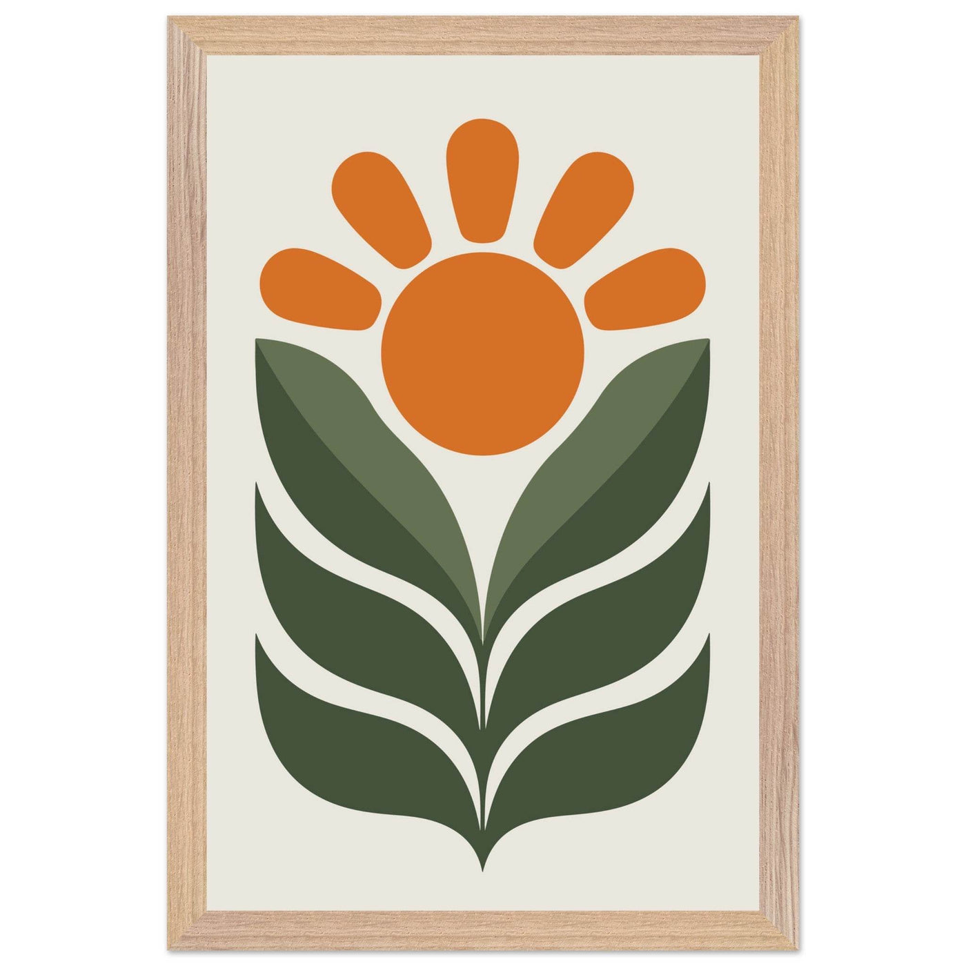 Boho Sun & Leaves Art - Vibrantwalls