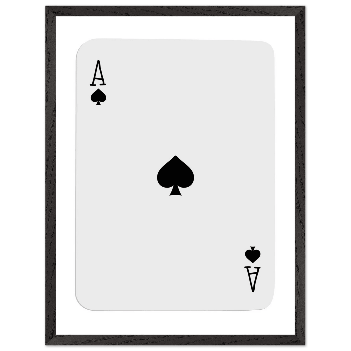 Ace of Spades Poker Card Print - Mounted Framed Poster Art, Eco-Friendly Wood Frame in Your Choice of Style - Vibrantwalls