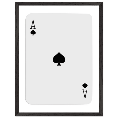 Ace of Spades Poker Card Print - Mounted Framed Poster Art, Eco-Friendly Wood Frame in Your Choice of Style - Vibrantwalls