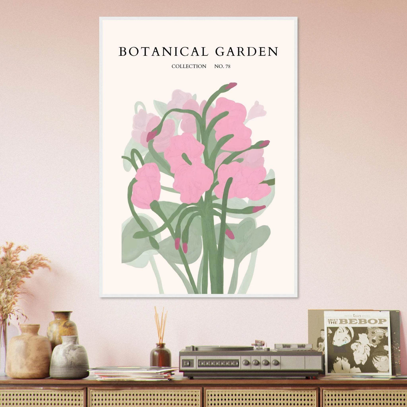 Botanical Garden Collection No. 78 Framed Poster – Blush Pink & Sage Green Floral Art Print | Ready-to-Hang - Vibrantwalls