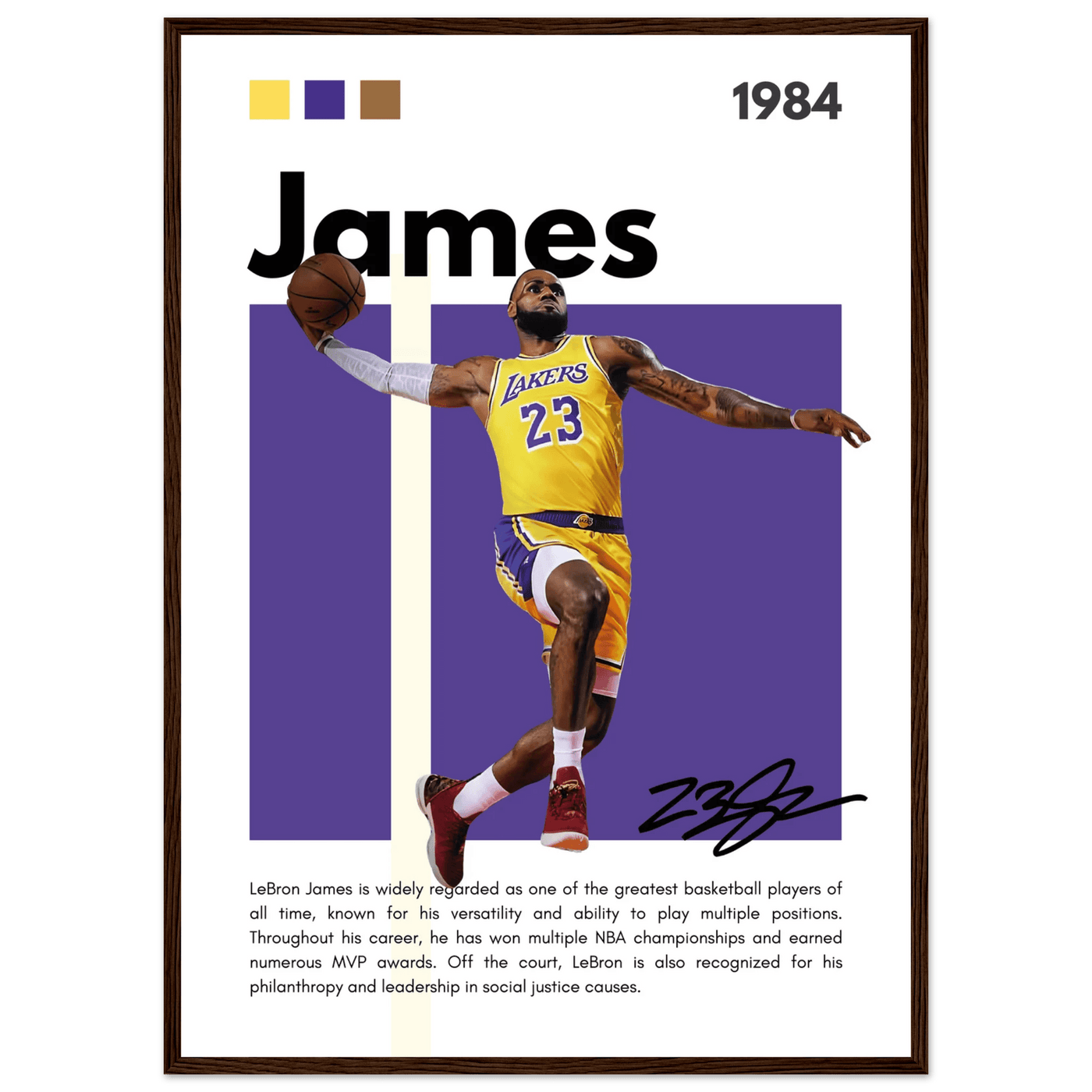 LeBron James Lakers Championship Vintage Art Print - Vibrantwalls