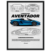 Aventador S Vintage Classic Car Canvas Poster - Wall Art - Vibrantwalls