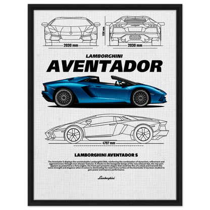 Aventador S Vintage Classic Car Canvas Poster - Wall Art - Vibrantwalls