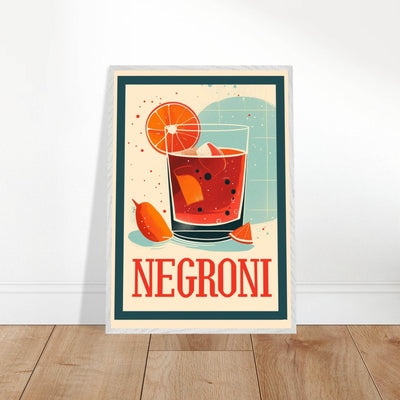 Retro Negroni Cocktail Recipe Art Print - Vibrantwalls