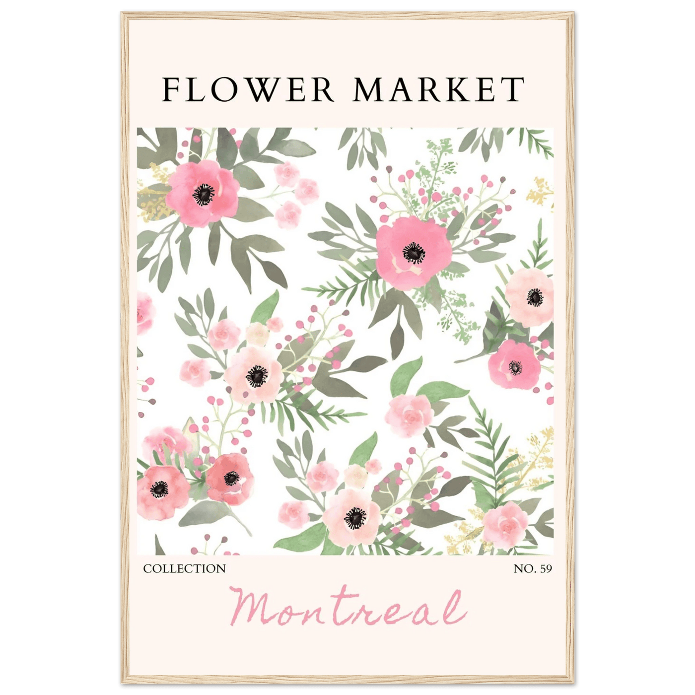 Flower Market Collection: Montreal – Whimsical Floral Art Prints | Ready-to-Hang Framed Posters - Vibrantwalls