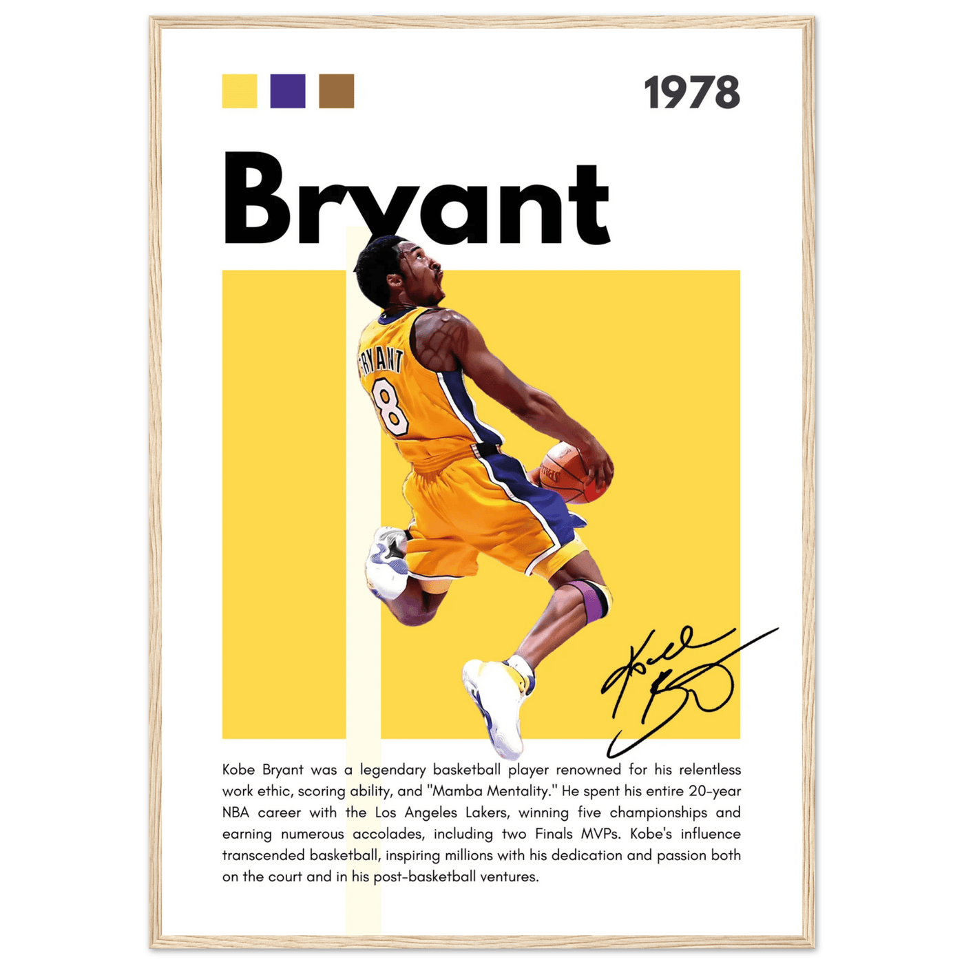 Kobe Bryant Number 24 Lakers Modern Print - Vibrantwalls