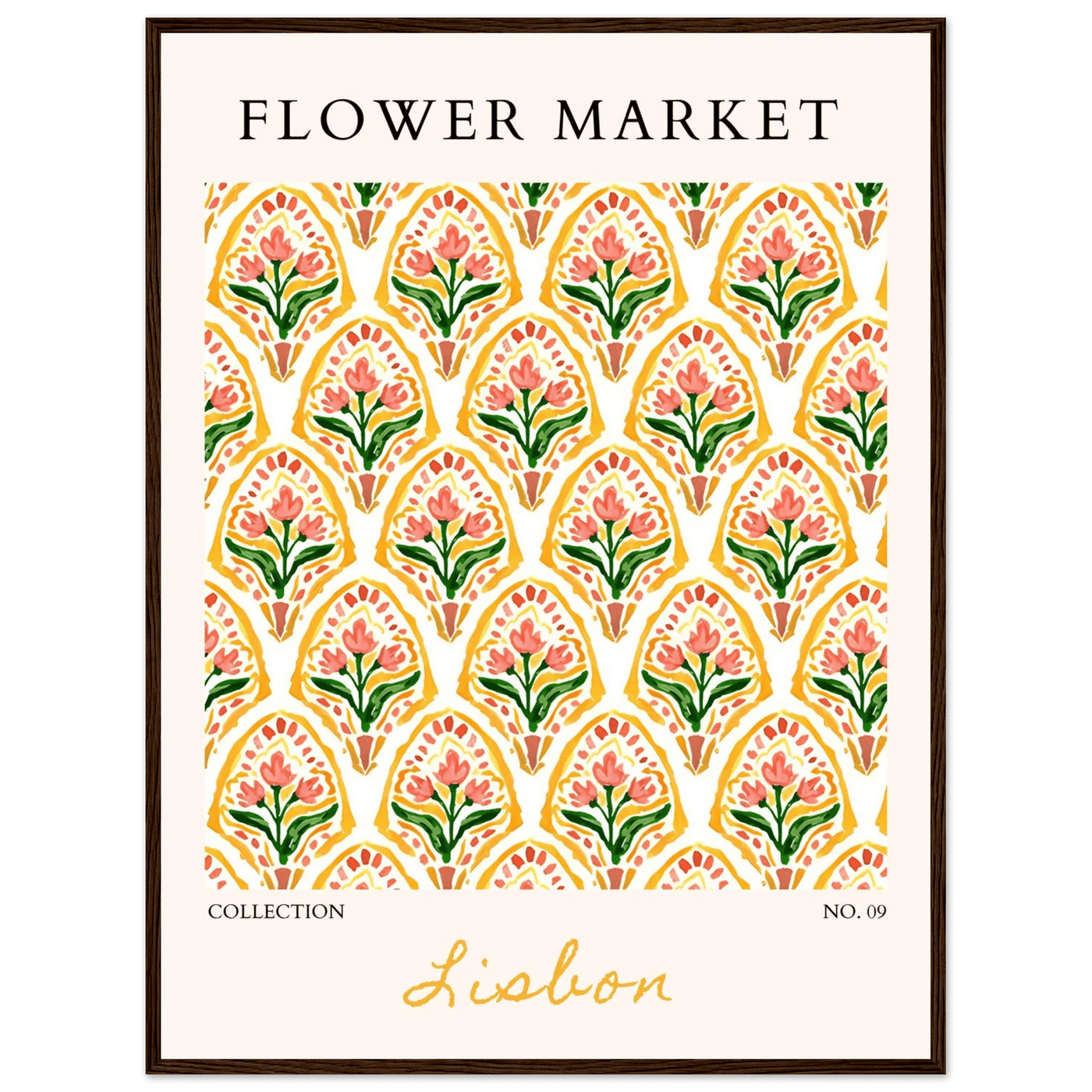 Lisbon Flower Market Framed Poster – Vibrant Floral Art Print | Ready-to-Hang Wall Decor - Vibrantwalls
