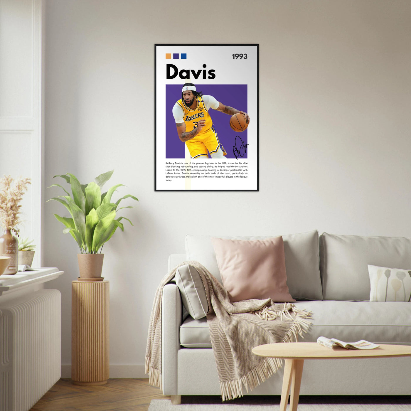 Anthony Davis Lakers Modern Basketball Art Print Vibrantwalls