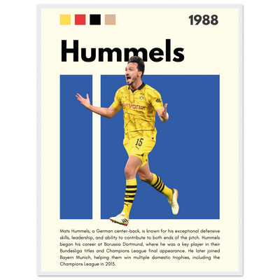 Mats Hummels Borussia Dortmund Framed Poster – Modern Football Art Print 60x80 cm 24x32″ White frame Vibrantwalls