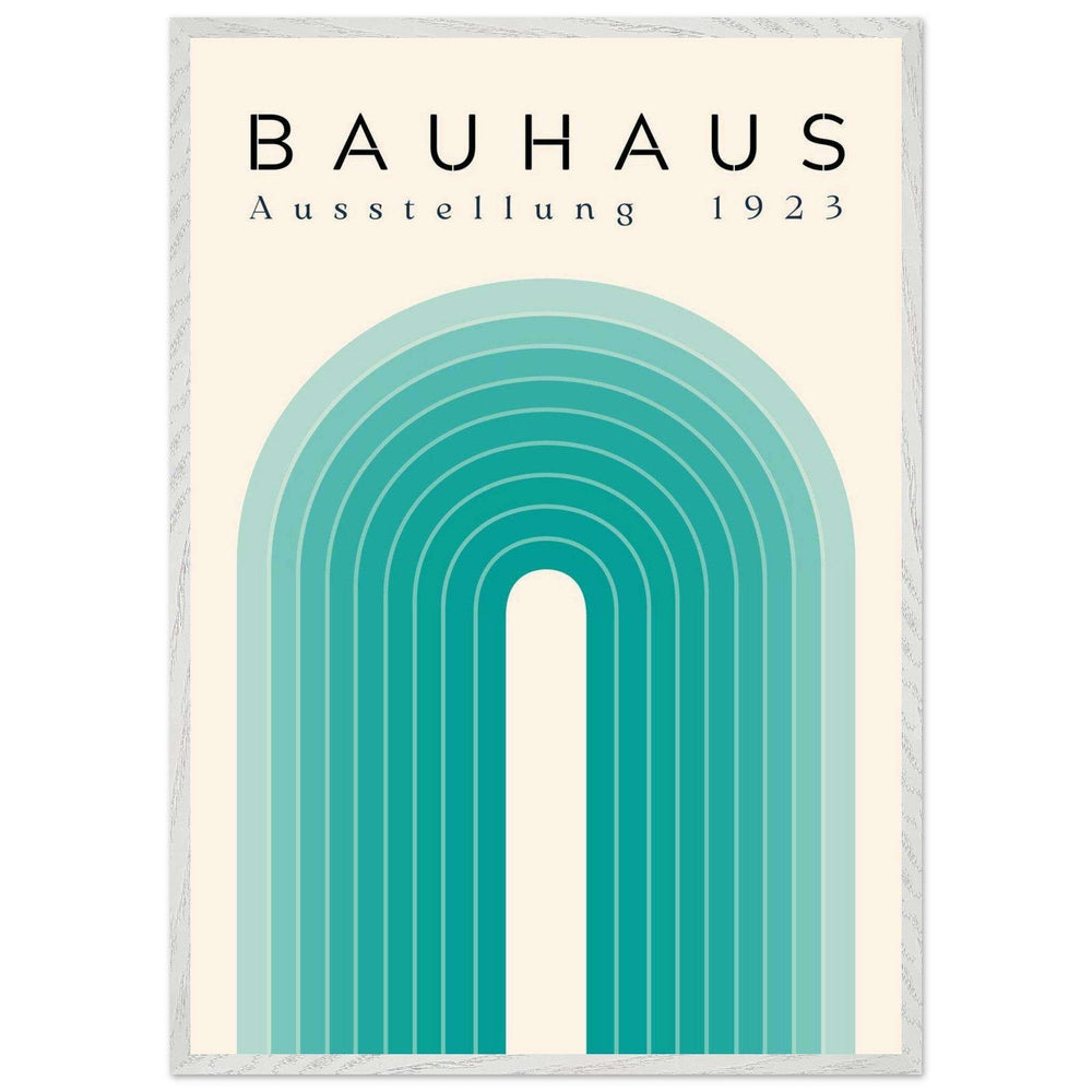 Bauhaus Ausstellung 1923 Teal Cream Wall Art - Vibrantwalls