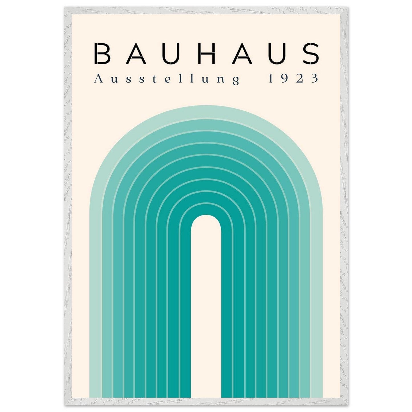 Bauhaus Ausstellung 1923 Teal Cream Movement Style Design Wall Art - Vibrantwalls