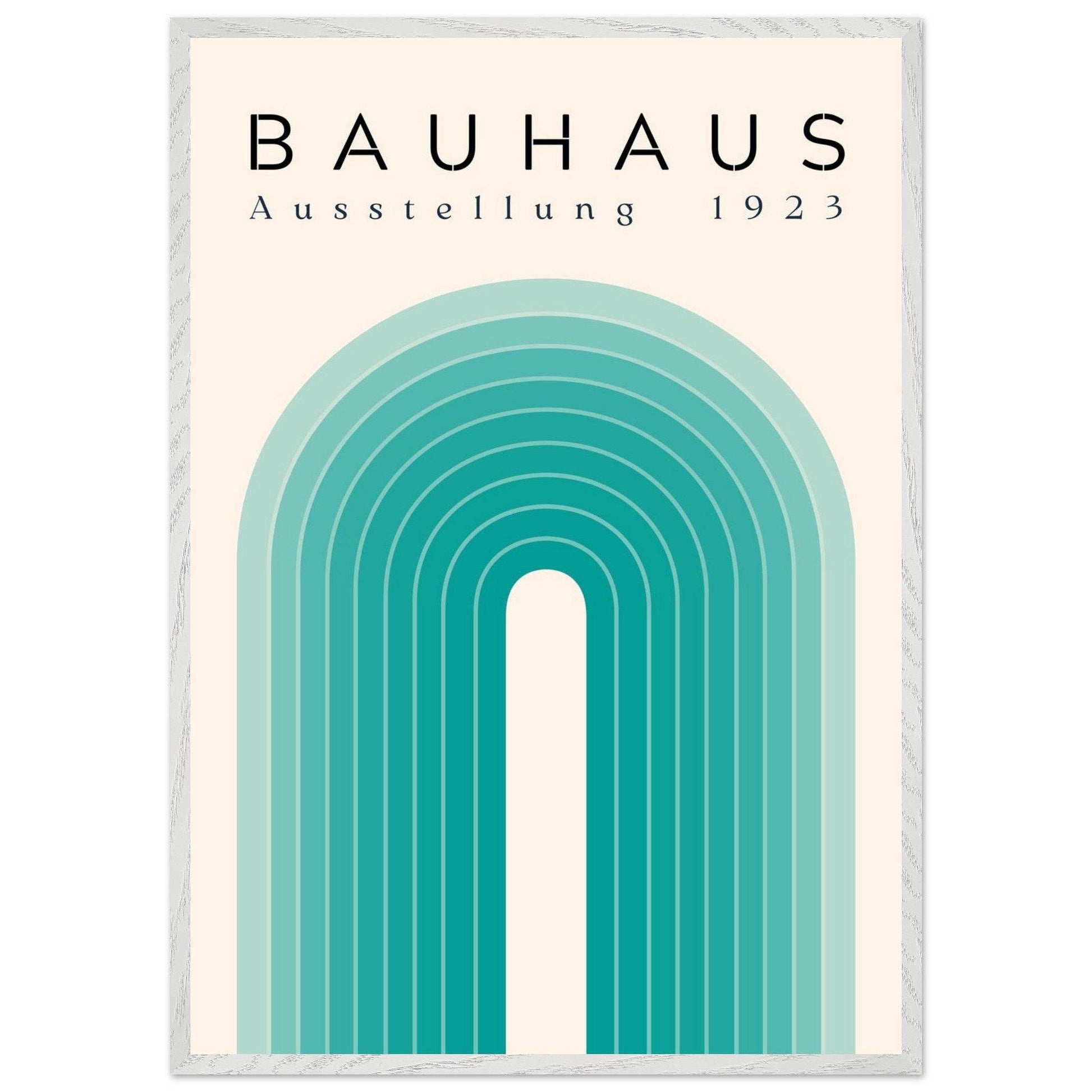 Bauhaus Ausstellung 1923 Teal Cream Movement Style Design Wall Art - Vibrantwalls