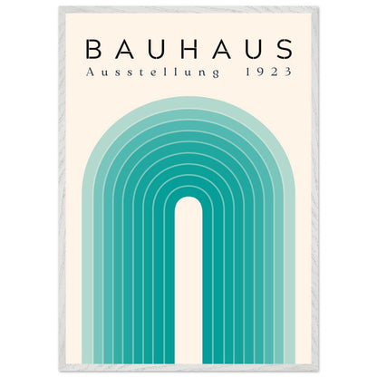 Bauhaus Ausstellung 1923 Teal Cream Movement Style Design Wall Art - Vibrantwalls