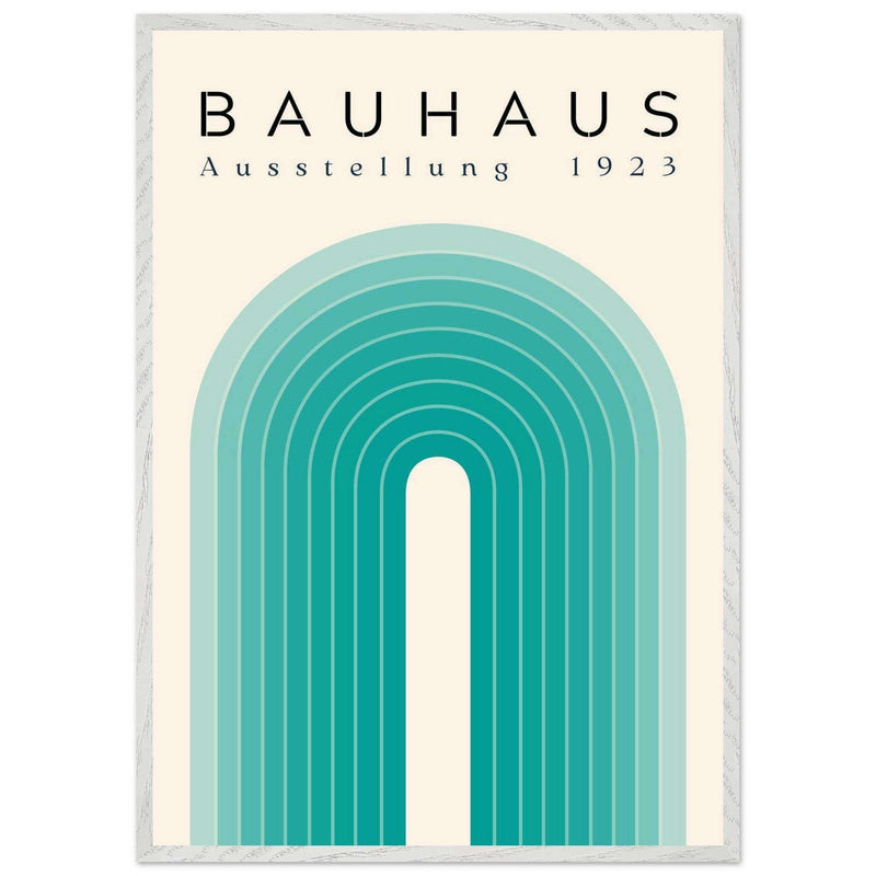 Bauhaus Ausstellung 1923 Teal Cream Movement Style Design Wall Art - Vibrantwalls
