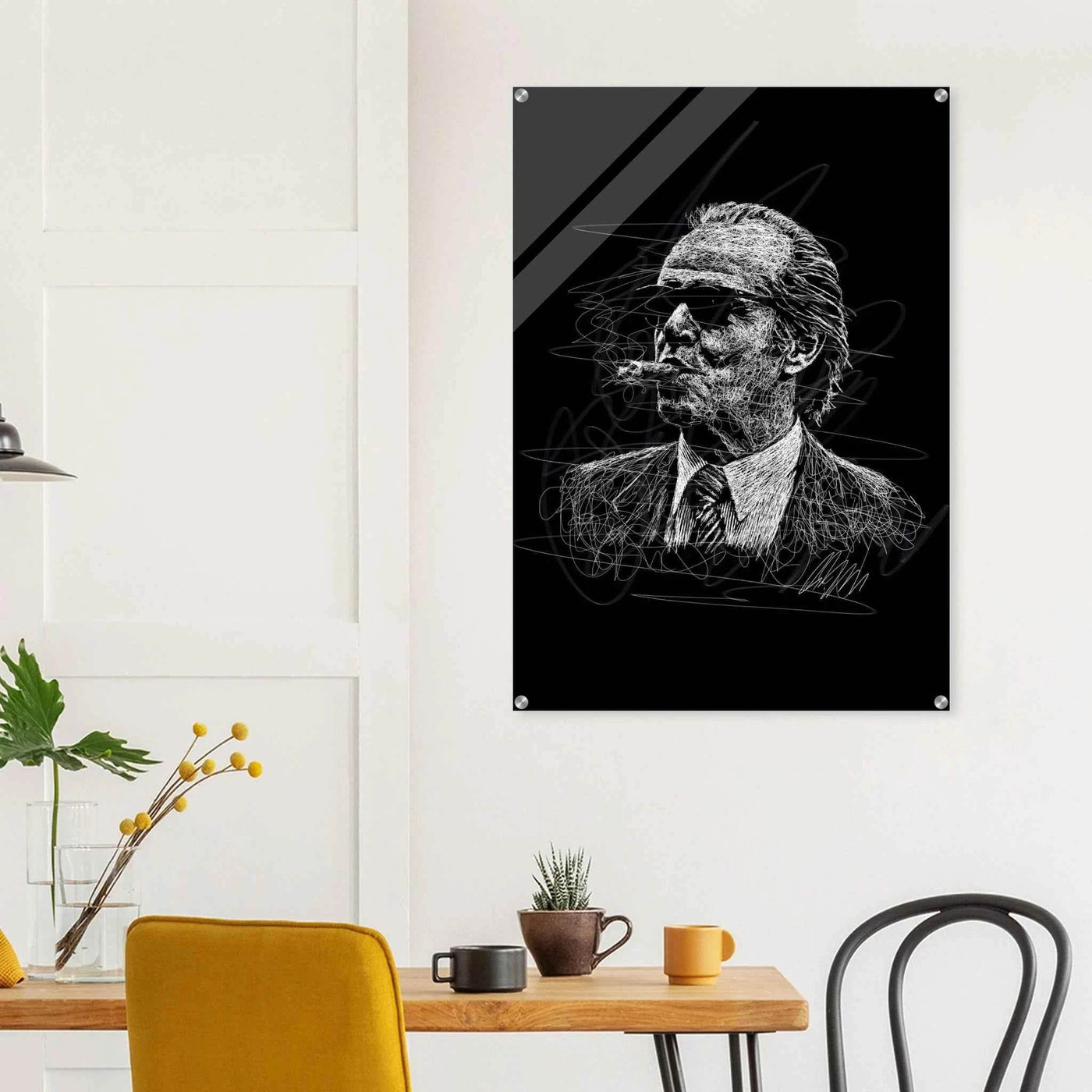 Iconic Al Pacino 'Scarface' Scribble Art Acrylic Print – Vibrant, Modern, Durable Wall Decor - Vibrantwalls