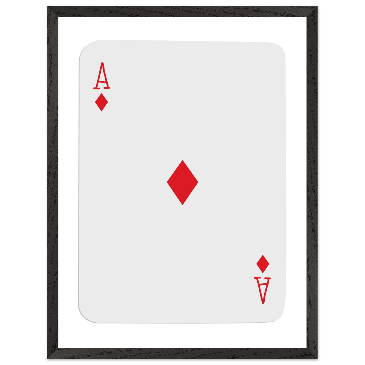 Ace of Diamonds Poker Card Print - Mounted Framed Art, Eco-Friendly Wood Frame in Your Choice of Finish - Vibrantwalls