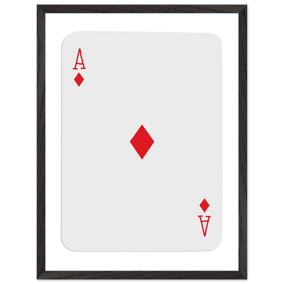 Ace of Diamonds Poker Card Print - Mounted Framed Art, Eco-Friendly Wood Frame in Your Choice of Finish - Vibrantwalls