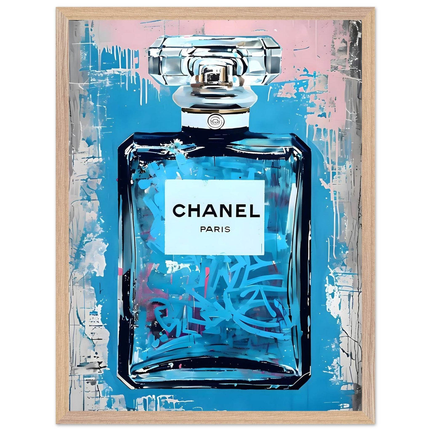Abstract Chanel No. 5 Art Print in Mounted Frame - Iconic Glamour for Modern Decor - Vibrantwalls