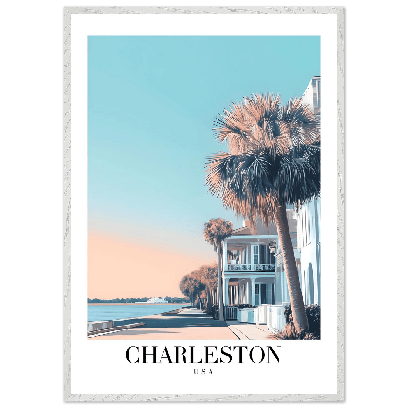 Charleston USA Framed Poster – Coastal Charm & Vintage Travel Art with Wooden Frame - Vibrantwalls