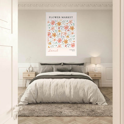 Seoul Flower Market Framed Poster – Delicate Watercolor Blooms & Botanical Art Print | Ready-to-Hang - Vibrantwalls