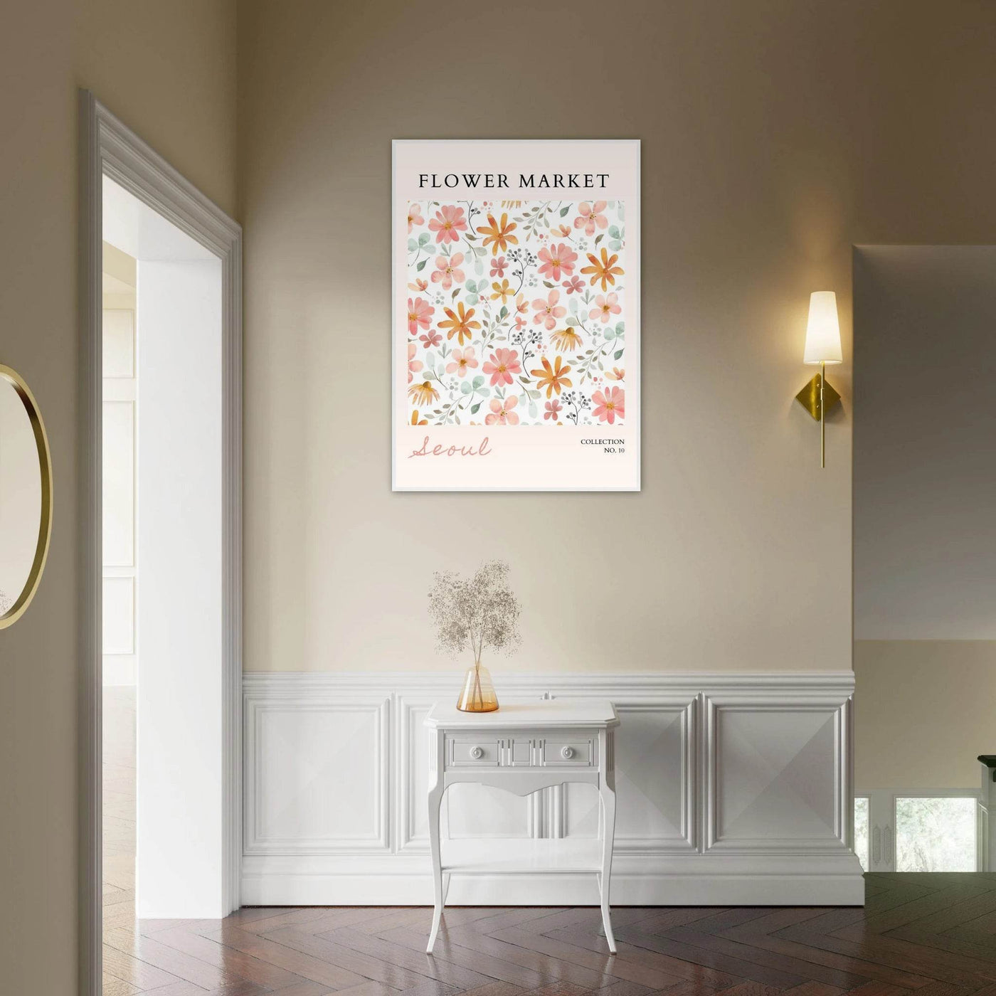 Seoul Flower Market Framed Poster – Delicate Watercolor Blooms & Botanical Art Print | Ready-to-Hang - Vibrantwalls