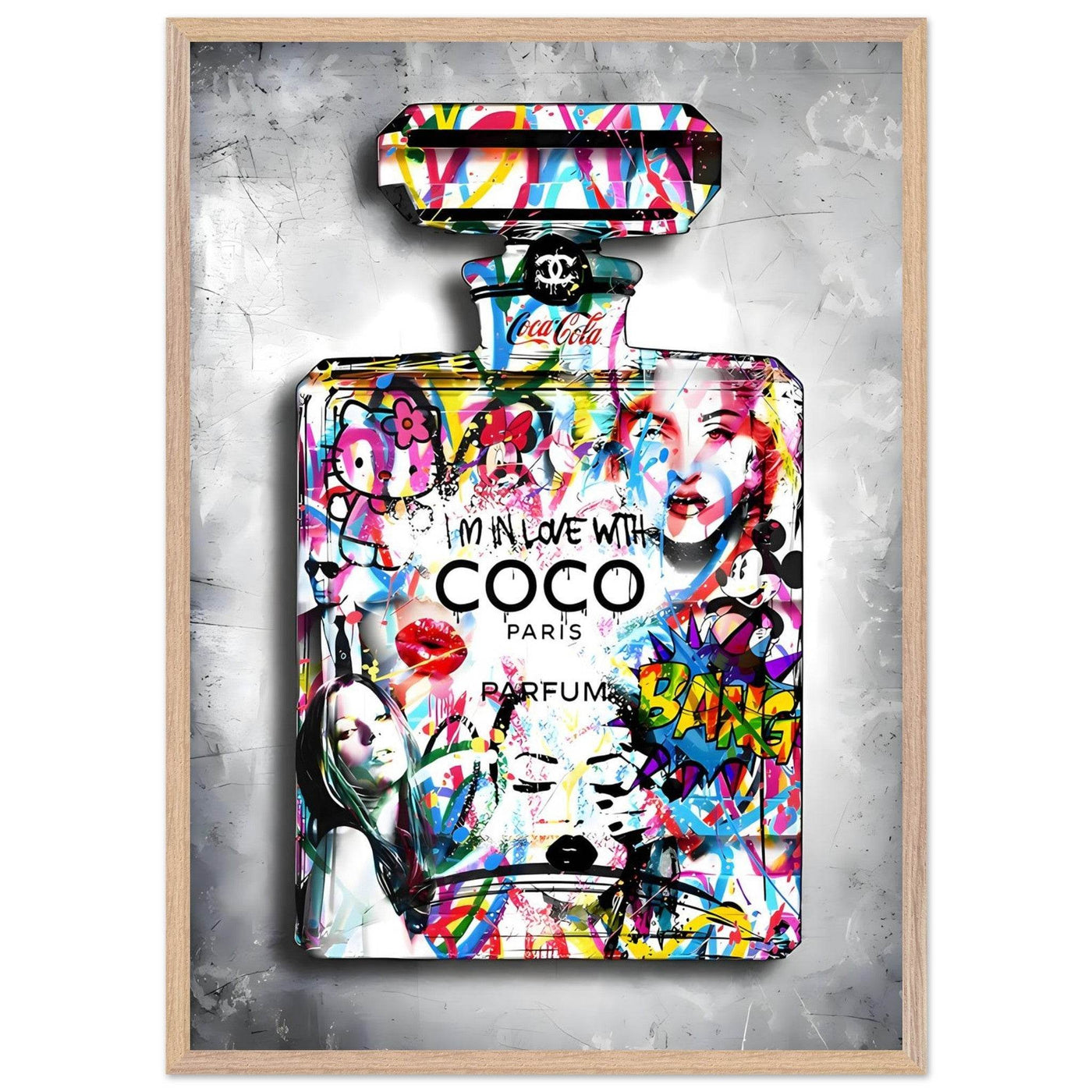 Vibrant Pop Art Chanel Perfume Bottle Print - Graffiti Chic Wall Decor for Fashion Lovers - Vibrantwalls