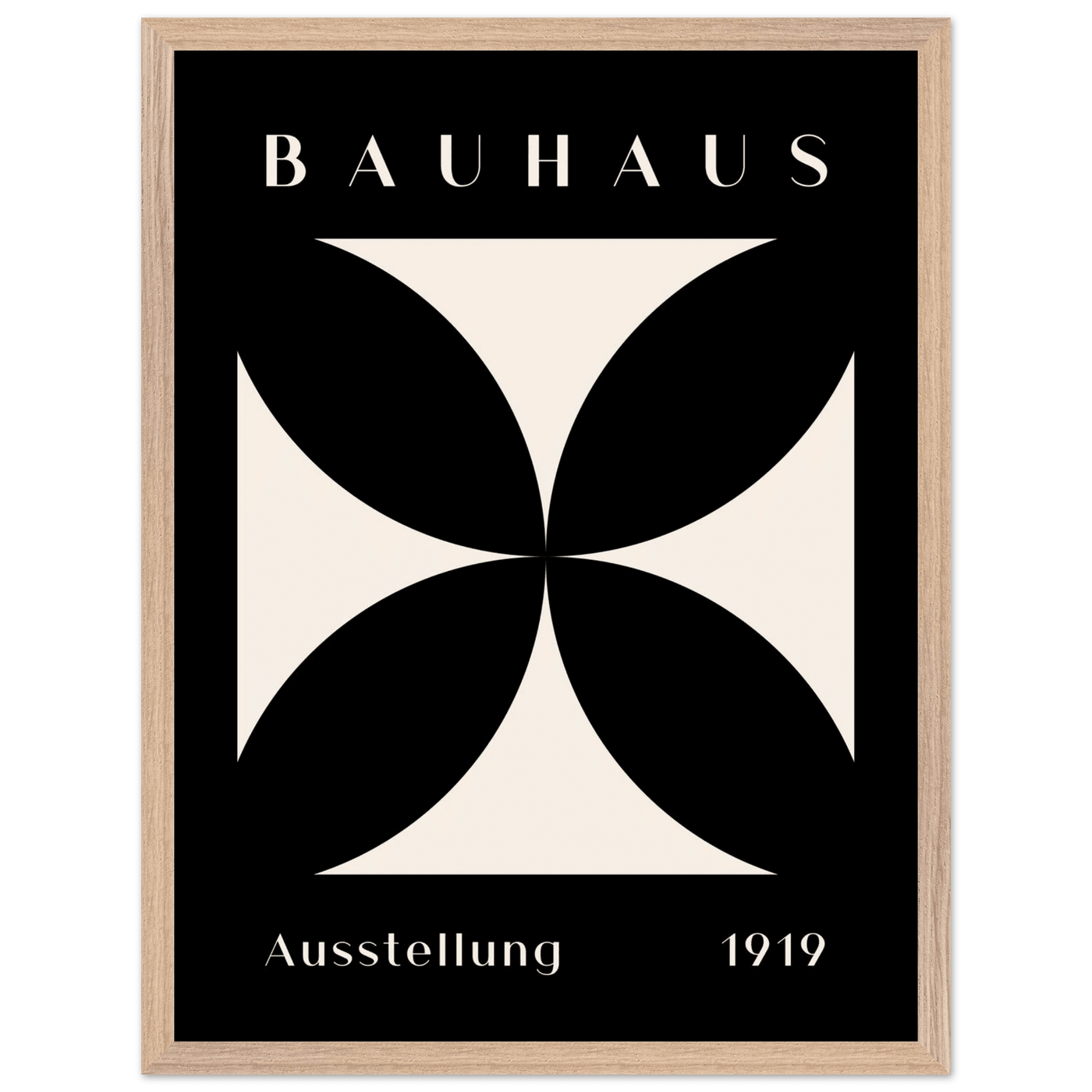 Bauhaus Ausstellung 1919 Black & Cream Minimalist - Vibrantwalls