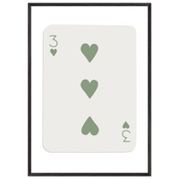 Three of Hearts Custom Playing Cards Framed Poster Wall Art - Vibrantwalls