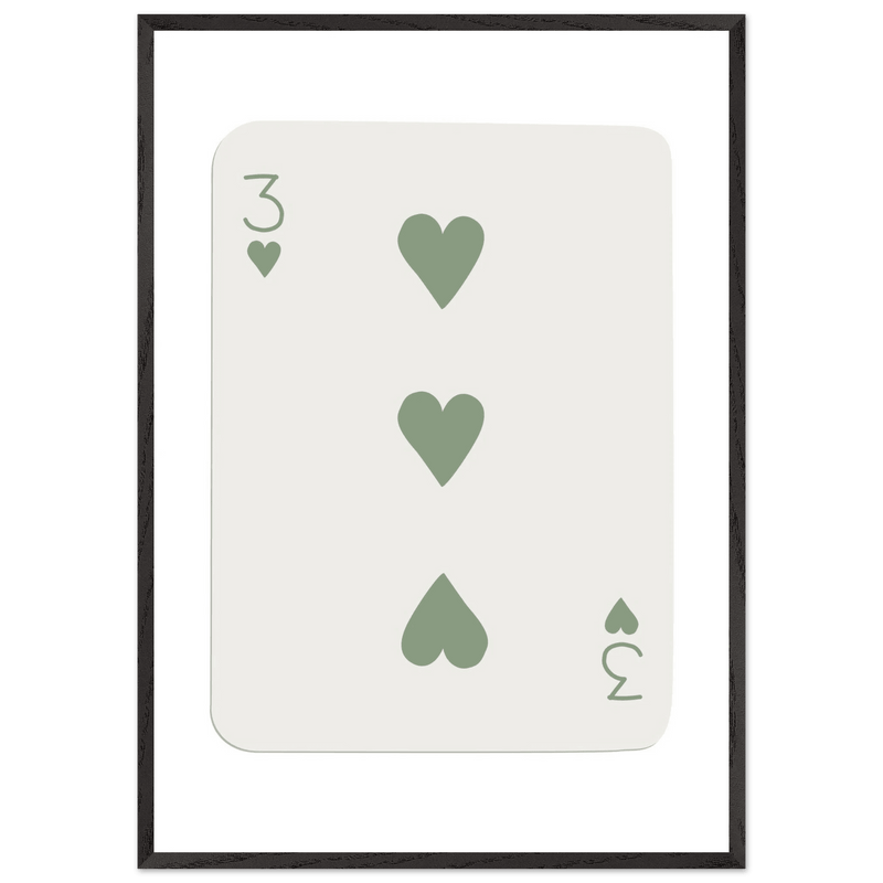 Three of Hearts Custom Playing Cards Framed Poster Wall Art - Vibrantwalls