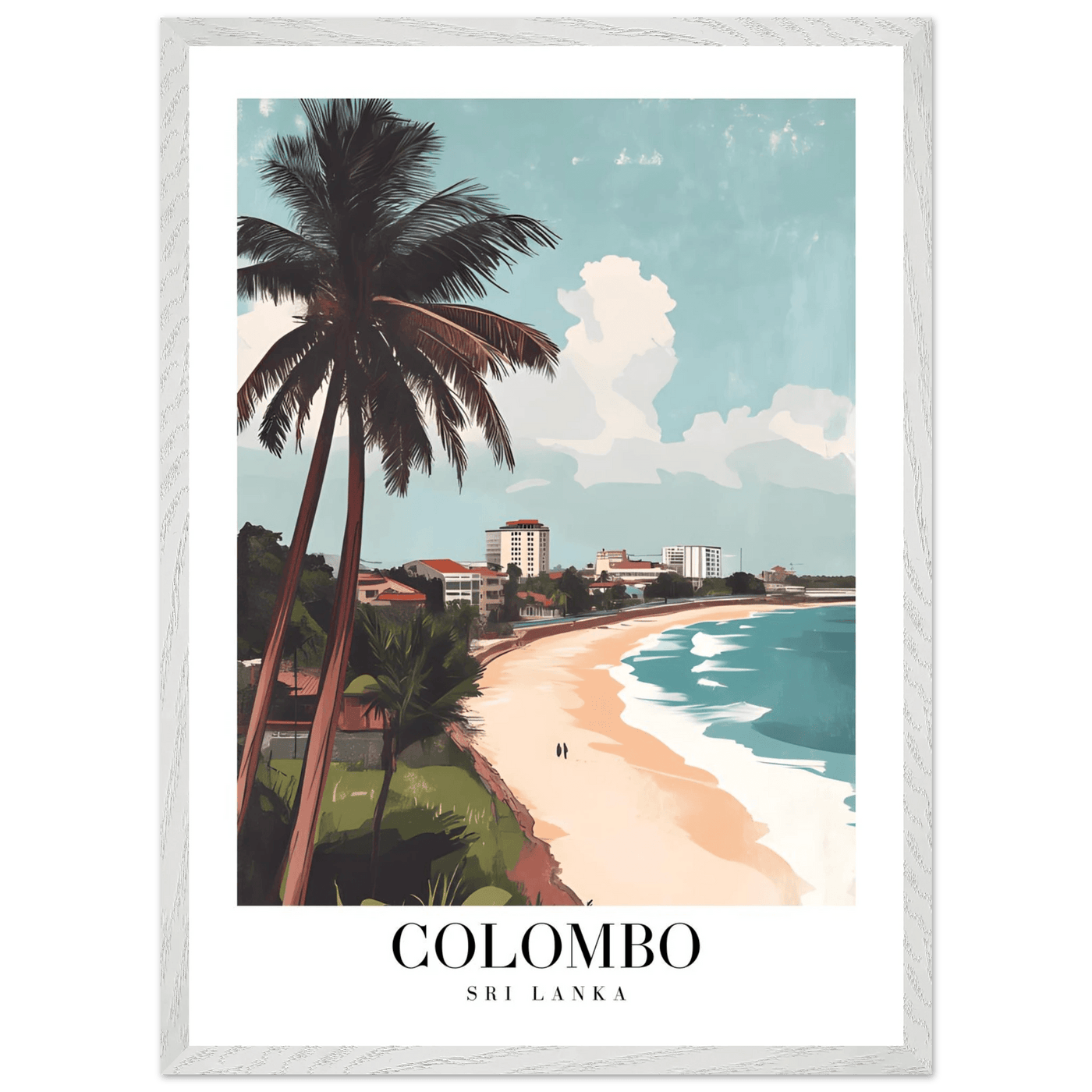 Colombo Sri Lanka Framed Poster – Vintage Coastal Art with Wooden Frame in Multiple Sizes & Finishes - Vibrantwalls