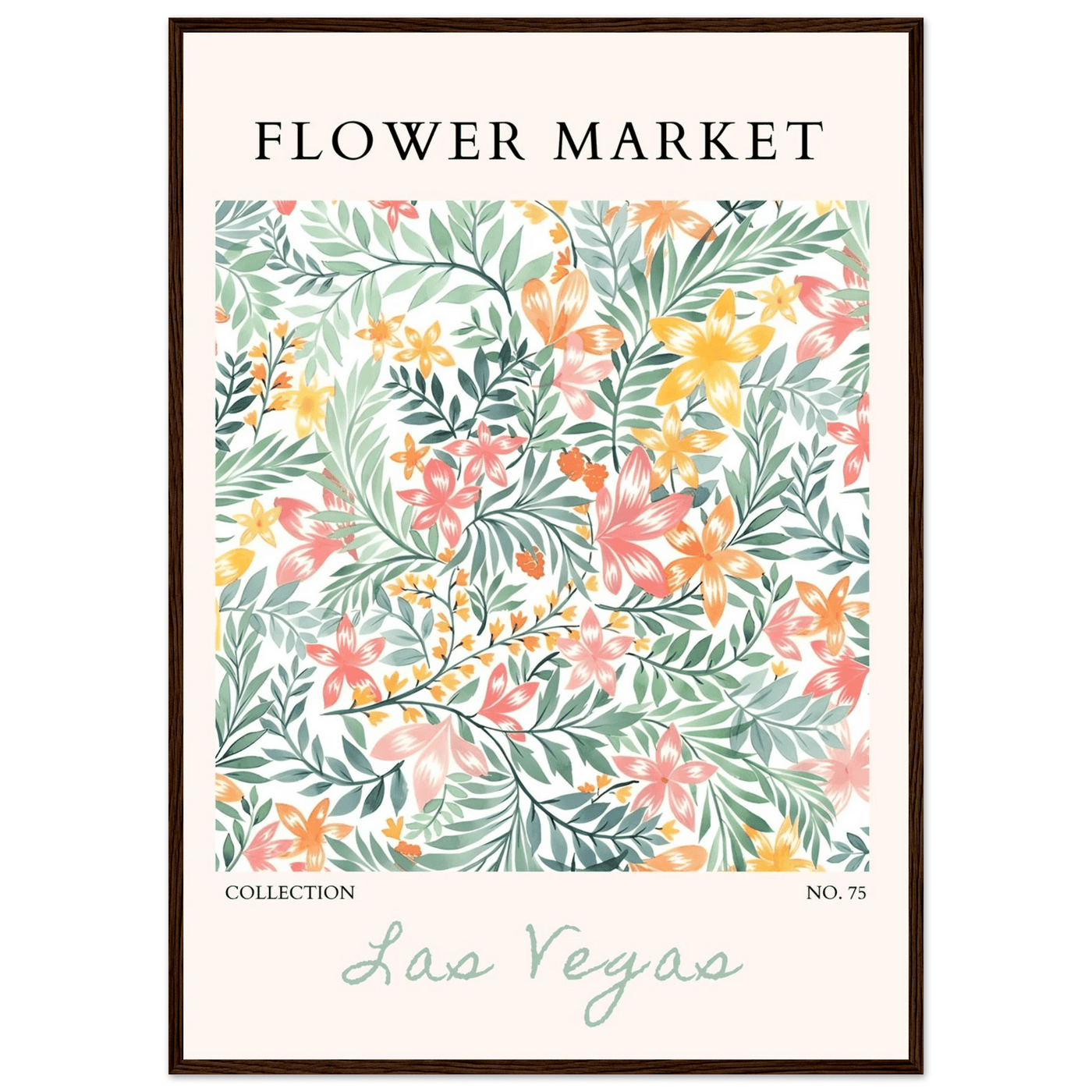 Flower Market Collection Framed Poster – Las Vegas Botanical Bliss Print | Ready-to-Hang Floral Art - Vibrantwalls