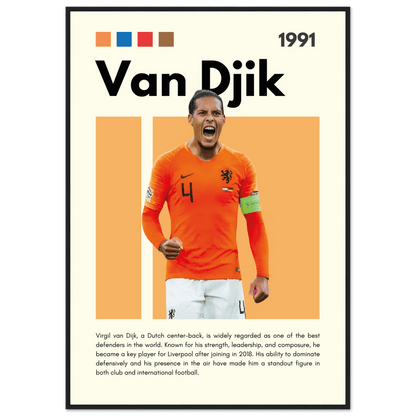 Virgil van Dijk Liverpool Netherlands Football Poster Wall Art - Vibrantwalls
