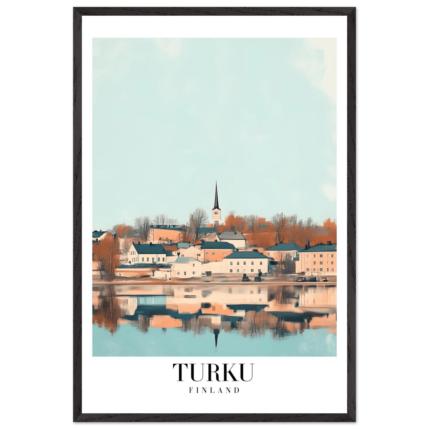Turku Finland Framed Poster – Serene Nordic Travel Wall Art with Wooden Frame - Vibrantwalls