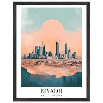 Riyadh Saudi Arabia Framed Poster – Modern Desert City Wall Art in Earthy Tones - Vibrantwalls