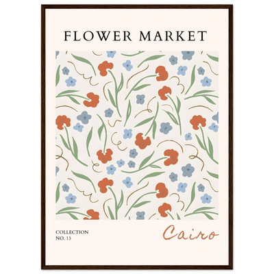 Flower Market Cairo Framed Poster – Abstract Floral Art Print | Earthy Tones & Ready-to-Hang Decor - Vibrantwalls